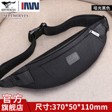 七匹狼腰包男小斜挎包多功能轻便男士运动胸包手机包帆布潮牌 黑色首图款(官方)