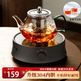 泥也煮茶壶茶炉加热电陶炉侧把玻璃水壶加厚耐热泡茶壶茶具功夫套装