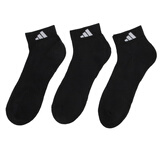 阿迪达斯（adidas）男袜女袜 2026新款中筒白袜子健身训练休闲袜透气低帮短袜中袜 JC9271/黑色/中筒/三双装 【S】建议鞋码:35-38/22-24cm