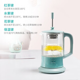 西摩办公室煮茶器小型养生壶花草茶壶迷你黑白茶蒸茶壶便携保温泡茶壶 蓝色 0.5L