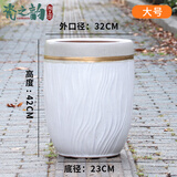 大号特大号高筒陶瓷花盆发财树天堂鸟大口径30以上绿植大花盆 圆柱低腰树纹（大号）