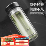 绿珠lvzhu 双层玻璃杯500ml 男女士大容量茶水分离办公泡茶水杯子B839