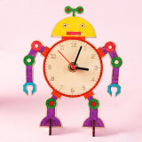 玩控幼儿园自制玩教具儿童手工钟表材料diy手工制作时钟diy科学小实验 机器人3号