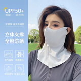 羞小情2025新品防晒面罩口罩女护眼角遮阳全脸护颈冰丝透气可水洗春夏季 面罩护颈一体【浅灰色】超薄透气 1个 超声波【普通款】