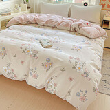 花熙雨100%全棉被套单件 1.5米单人纯棉被罩150斜纹条纹格子双人大被套 EZ春日-限定 200*230cm单件被套