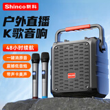 新科D65无线蓝牙音箱户外电木吉他贝斯民谣弹唱乐器音箱广场舞家用手提K歌话筒监听声卡一体机家庭KTV