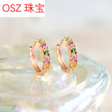 OSZ碧玺耳环女宝石感复古糖果色耳扣彩宝耳钉水晶耳饰霓裳 霓裳耳环 耳环