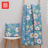 富居抱枕被子二合一全棉抱枕被办公午睡被盖毯子汽车载抱枕靠垫 印花