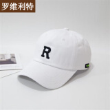 罗维利特帽子男韩版遮阳帽女百搭鸭舌帽户外棒球帽休闲太阳帽 R标白色  均码 可调节