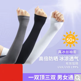 家用手套一次性钓鱼户外垂钓夏春防水 【冰丝袖套 男女通用】拇指黑