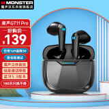 魔声（Monster） GT11 pro无线蓝牙耳机降噪运动半入耳式游戏音乐耳机适用华为苹果小米长续航 暗夜灰
