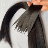 珍娜丝 REAL NICE云南发 无折头羽毛接发 真人发丝 可烫染可漂洗 无痕接发 无折头200束（可接全头） 60cm