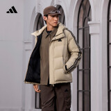 adidas 600蓬保暖拒水防泼防风连帽鸭绒羽绒服阿迪达斯官方轻运动 魔力浅褐 L