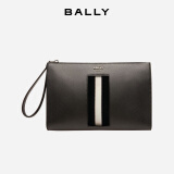巴利（BALLY）情人节礼物送男友男士皮革黑白条纹手提包手拿包黑色6302425