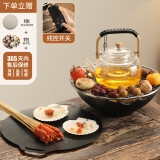 尚言坊围炉煮茶套装电陶炉煮茶器玻璃煮茶壶烧水壶烤奶罐罐壶泡茶全套 12《带烤盘》双鱼壶围炉煮茶套装