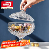 青苹果欧式玻璃糖缸糖果罐储物罐水果果盘果斗6.3英寸
