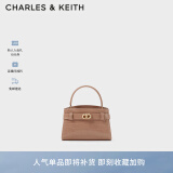 CHARLES&KEITH鳄鱼纹凯莉包手提斜挎婚包包女包生日礼物女CK2-50270880-1 BLUSH浅红色-补货中 S