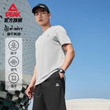 匹克速干运动套装男夏季跑步休闲羽毛球服透气两件短袖短裤男DF142001
