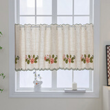 尚策小花朵ins厨房半帘法式蕾丝短帘文艺风田园半透光门帘白色纱窗帘 田园小花短帘 帘子伸缩杆70-120cm（只含杆）