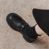 ZCVRR软底乐福鞋女2025秋冬季新款复古百搭jk单鞋配裙子英伦风小皮鞋女 黑色 38 (240mm)