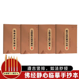 静心手抄经字帖行楷版  般若波罗蜜多心经+大佛顶首楞严神咒+地藏菩萨本愿经+金刚般若波罗蜜经全套4本抄写经文 精美礼盒如法抄经 佛经静心临摹手抄本 赠专用金色抄经笔+4个笔芯初学临摹书法作品