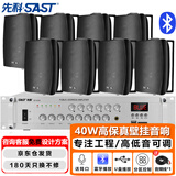 先科（SAST）DW40套装40W壁挂式音响喇叭300W蓝牙功放店铺商用超市会议舞蹈室餐厅专业广播背景音乐音箱一拖八