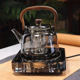 全度玻璃提梁壶家用小型电陶炉煮茶器烧水壶大容量保温玻璃茶壶 提梁壶+水晶电陶炉
