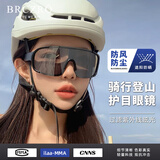 北彻（BRCZRO）骑行眼镜近视套镜墨镜男士太阳镜女款运动登山护目镜防风沙紫外线 【普通款】黑框黑灰片
