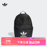 adidas adicolor简约通勤运动双肩背包男女阿迪达斯官方三叶草 黑色 NS