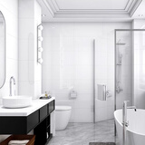 千棵树 卫生间墙面防水贴墙纸自粘厕所墙壁遮丑防潮仿瓷砖墙贴铝塑墙板 【30片装】珍珠白 60cm*30cm【每片共0.18㎡】