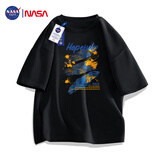NASA GISS官方潮牌t恤男夏季休闲日系潮流时尚印花百搭男士短袖 黑色 L 