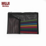 无印良品（MUJI） 锦纶网眼包/附口袋 收纳袋 笔袋 收纳袋文具 B6/黑色