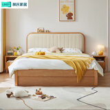 林氏家居儿童床实木床脚青少年男孩床单人双人床儿童房国家补贴加宽床KN5A 原木色|三抽储物床+20cm无胶床垫 1500mm*2000mm
