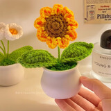 柏爱生日礼物女生向日葵摆件实用圣诞年会伴手礼品新年手工编织永生花