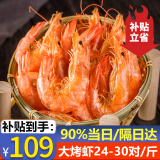 望涎烤虾干即食 大虾干 烤海虾干 冷冻干货 大号虾干1斤（50-60只）