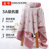 金号浴巾 3A级抗菌新疆纯棉吸水加大加厚成人家用单条装 红色420g/条