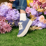 Pansy盼喜日本网面板鞋女夏季薄款透气休闲鞋轻便舒适鞋4226 蓝色 37