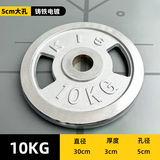 森克斯家用健身大孔片小孔2.5-20公斤纯铁电镀哑铃片杠铃片手抓举重片 10kg （大孔电镀片）一片