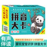 蒙氏宝宝识字 拼音大卡 盒装有声伴读版 正版双面卡片教学一体汉语拼音学前教育幼儿启蒙读物卡片 早教发声书 点读书