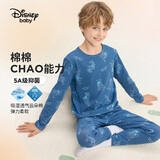 迪士尼（DISNEY）童装男童长袖家居服睡衣秋裤抑菌舒适两件套装秋冬DB432AE04蓝120