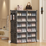 安尔雅鞋柜门口架子室内宿舍组装置物多层防尘收纳 两列6层