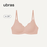 ubras花瓣杯软支撑文胸罩细肩带女士内衣女无钢圈聚拢桃粉沙-背勾M