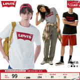 Levi's【全新升级】李维斯新版情侣同款短袖T恤logo印花 白色0000 L