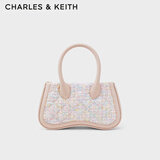 CHARLES&KEITH绗缝菱格手提单肩斜挎包女士生日礼物CK2-30270808 Light Pink浅粉色 M