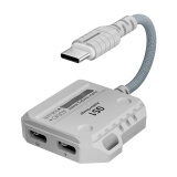 浦记GS1 2in1转接器PD 60W充电TypeC口游戏边充边玩支持3.5mm耳机适用于苹果15/Macbook/ipad/华为 GS1-2in1-C+C（赛博灰）
