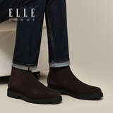 ELLE HOMME靴子男切尔西靴英伦风商务短靴时尚马丁靴男 咖色HPD22211151 40