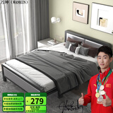 万坤（WANKUN）折叠床单人床双人办公室午休床家用陪护床硬板床铁床免安装四折床 加厚软靠款方管床100CM宽