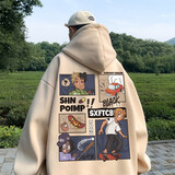 赵八亿重磅连帽卫衣男秋冬季加绒加厚潮牌宽松山东即墨中山上衣服外套男 杏色 XL（115斤-140斤穿）优先发货