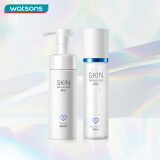 卓沿（SKIN ADVANCED）屈臣氏SA.卓沿白金舒润系列护肤套装敏肌适用 生日送礼礼盒女 洁颜泡沫150ml+啫喱150ml