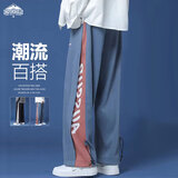 顶峰保罗（Dingfengbaoluo）休闲裤子男高街抽绳束脚春夏季宽松潮牌工装裤大码K3072蓝色L